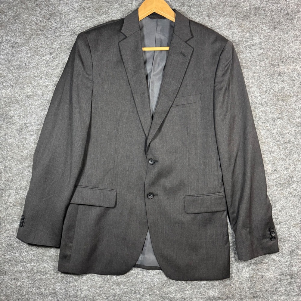 Banana Republic Tailored-Fit Blazer Jacket Mens 42R Gray Lanificio Wool Luxury